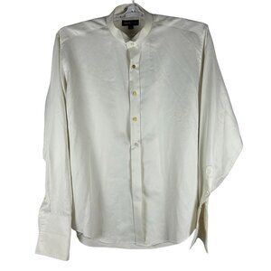 Tallia Uomo Mens Long Sleeve White Dress Shirt 16.5” Collar Size 6/7